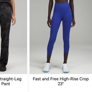 Lululemon fast and free high rise crop 23”